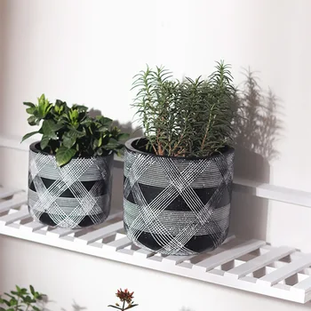 

Nordic style cement succulent flower pot modern simple European creative home floral crafts balcony decorations orchid pot desk