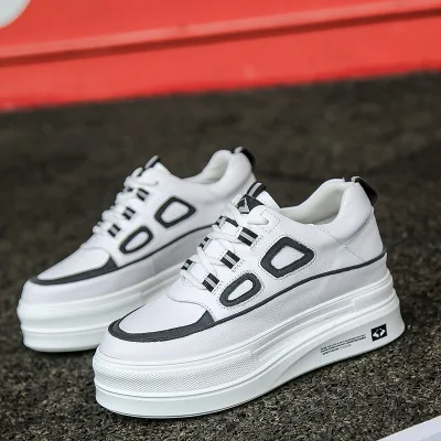 

2019 autumn new Korean version of the wild platform shoes casual thick-soled students increased breathable shoes white shoes wom