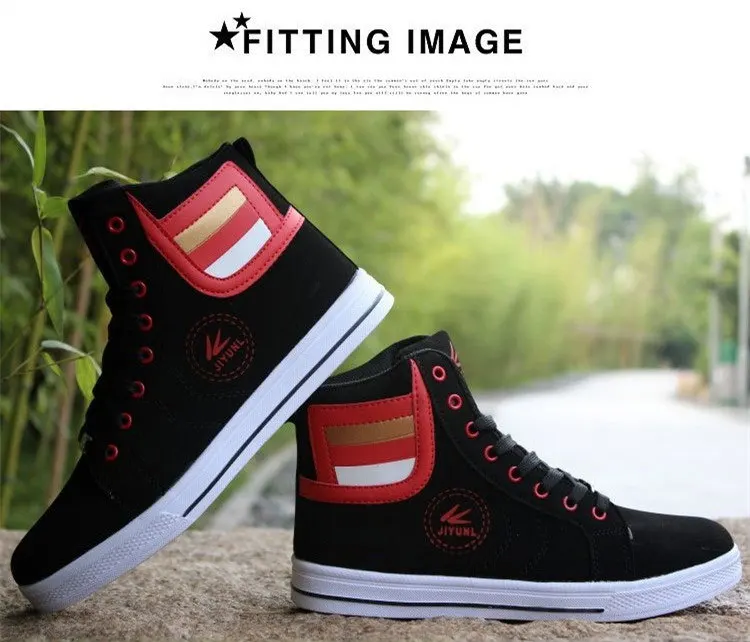 Description Picture 5 of itemMen's White Skateboarding Shoes High Top Flats Sneakers Breathable Street Sports Shoes Hip Hop Walking Shoes Chaussure Homme