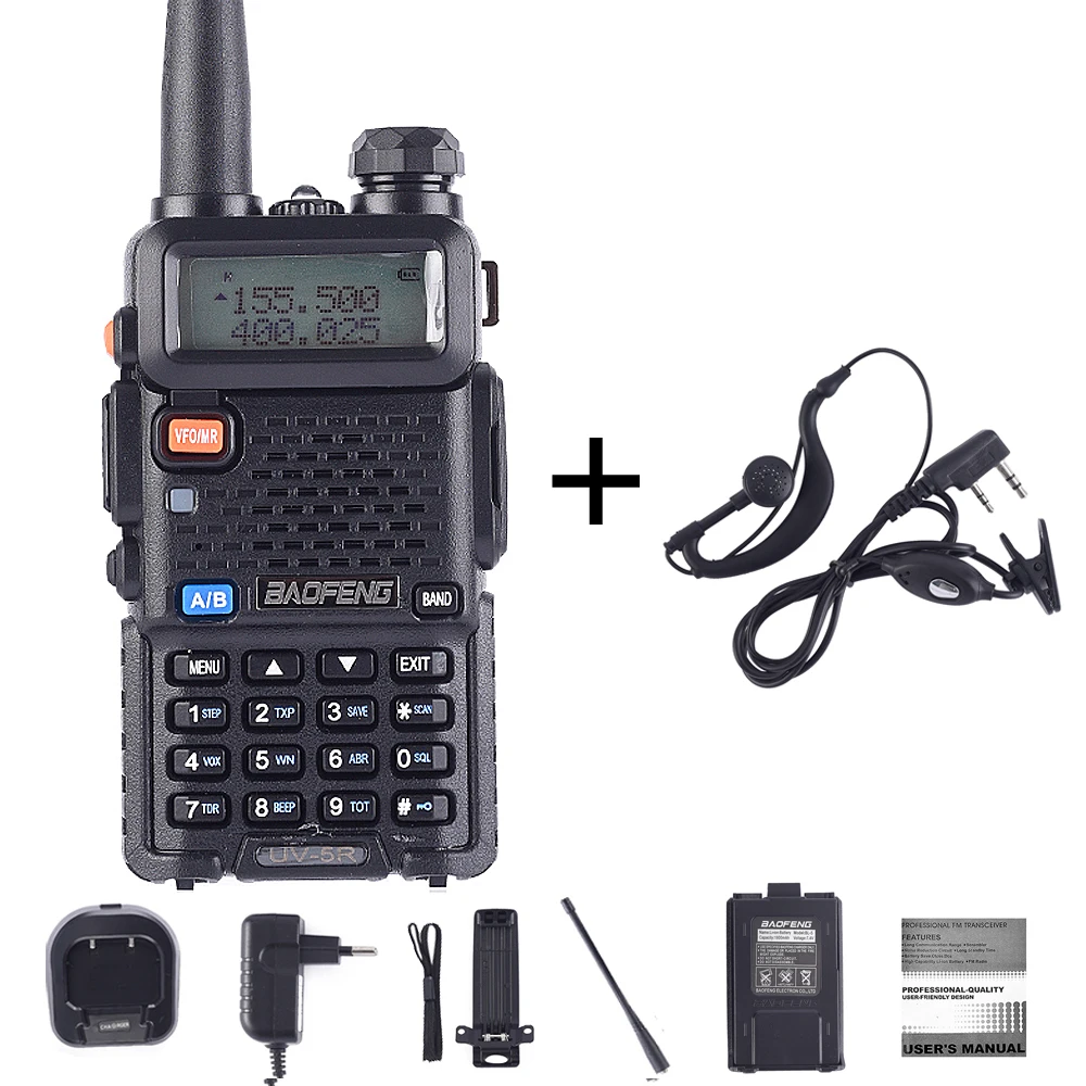 UV5R-Earp BaoFeng UV-5R рация двухсторонняя cb радио обновленная версия baofeng uv5r 128CH 5 Вт VHF UHF 136-174 МГц и 400-520 МГц - Цвет: UV5R-Earp