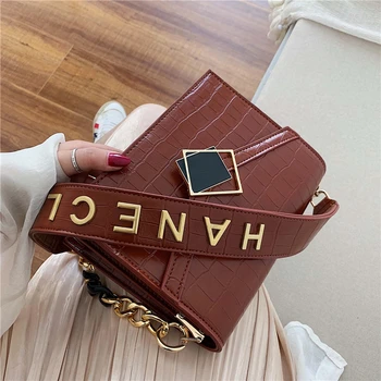 

Stone Pattern PU Leather Crossbody Bags for Women 2019 Messenger Shoulder Bag with Letter Design Female Handbags Luis Vuiton