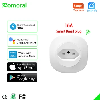 

Brazil Smart WIFI Socket BR Plug Wireless Outlet 16A Smart Timing Plug Works With Alexa Google