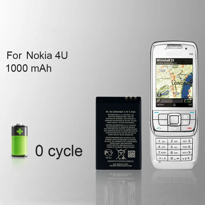 Аккумулятор для телефона PINZHENG Nokia BL 4U BL4U E66 5530 5730 Сменный аккумулятор 4U|battery for|battery