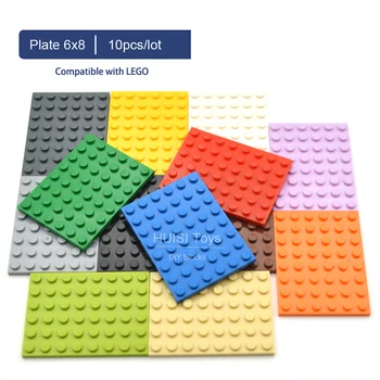 

Compatible With Original LEGOO 6x8 Plate 6*8 Baseplate DIY Learning Education Bricks Plastic Bluidling Toys Figures Parts 10pc