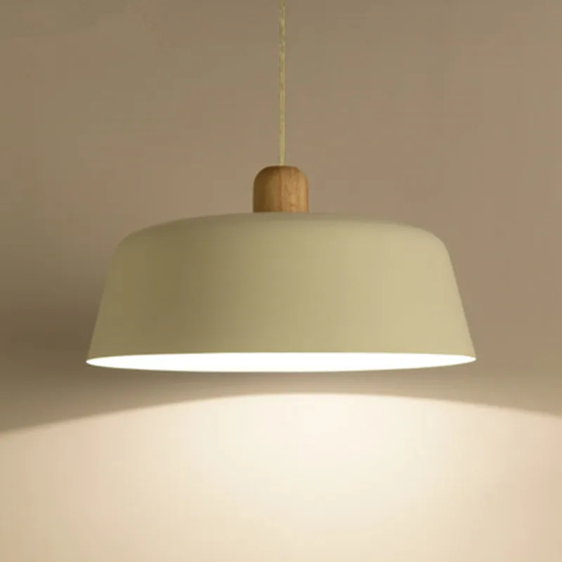 

Modern LED Pendant Lights With White Metal Lampshade For Dining Room Nordic Cord Suspension Kitchen Lighting Fixtures