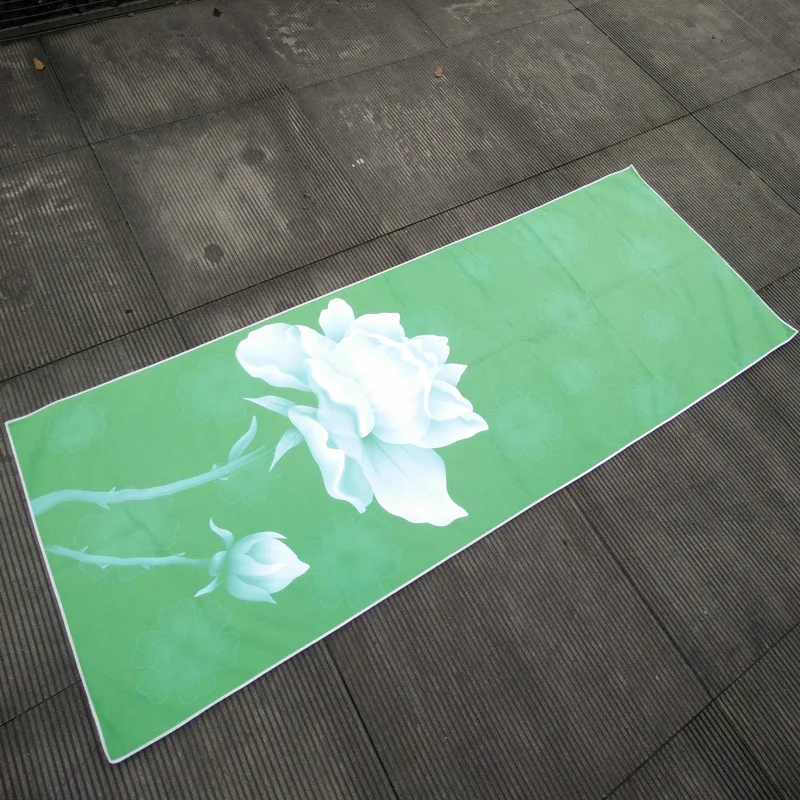 

Yoga Pad Anti-slip Drape Printed Yoga Mat Towel Portable Machine Washable Sweat Absorbing Fitness Yoga Blanket