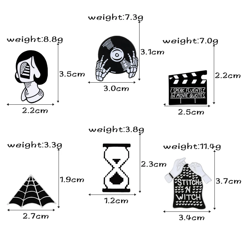 Виниловые пластинки песочные часы фильм Хлопушка эмалированная булавка значок панк брошь с музыкальной тематикой джинсовые рубашки нагрудная булавка крутой готический ювелирный подарок