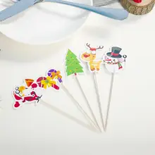 10 шт. Рождественский Санта и олень, Тростниковое дерево, кухня, фрукты, вилка, праздничный ужин, Декор, милый Рождественский стиль, хороший декор для вашей кухни