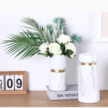 Скандинавская мраморная керамика ваза большого размера цветочный фарфор модная ваза Настольная Ваза для дома Свадебные Рождественские украшения R2432