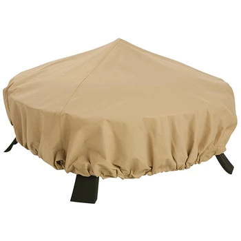 

JEYL Outdoor Round Fire Pit Cover Garden Courtyard Oxford Cloth Waterproof Canopy Dust Cover