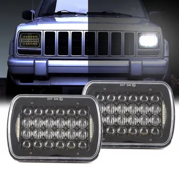 

5x7 Headlight 72W 7X6 Inch H6014/H6052/H6054 Diamond Sealed Beam Led Headlights Hi/Low Beam Built-in Light 7X6''