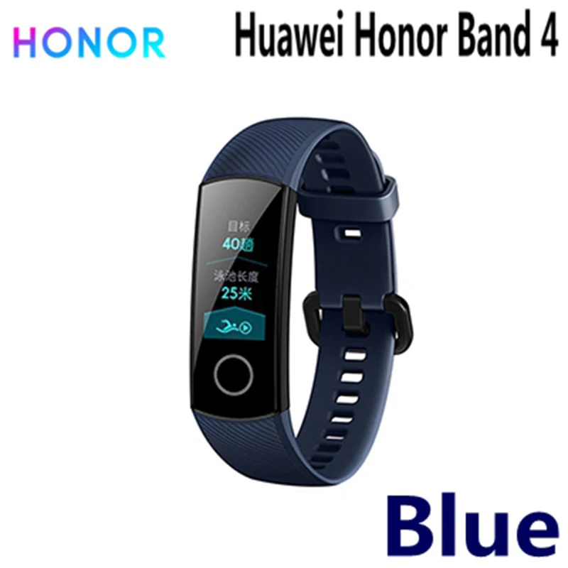 

Original Honor Band 4 Blue Smart Band Global Version Wearable Devices Men Women Fitness Tracker 50m Waterproof  