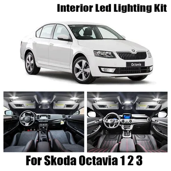

Perfect white Canbus LED lamp Interior dome map lights bulb kit for 1996-2017 Skoda for Octavia 1 2 3 MK1 MK2 MK3 Sedan Combi