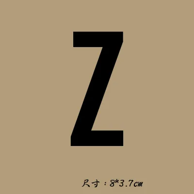 Термопереводные буквы, пластырь, винил, термопереводные печатные буквы, железные Переводные буквы для одежды, буквы-Стикеры, значок, фирменная пластырь - Цвет: Z