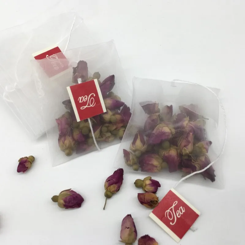 

100pcs Teabags 5.8x5.8cm 6.5x6.5cm Nylon Material Folding Empty Tea Bag Filters Disposable Herbal Tea Bags