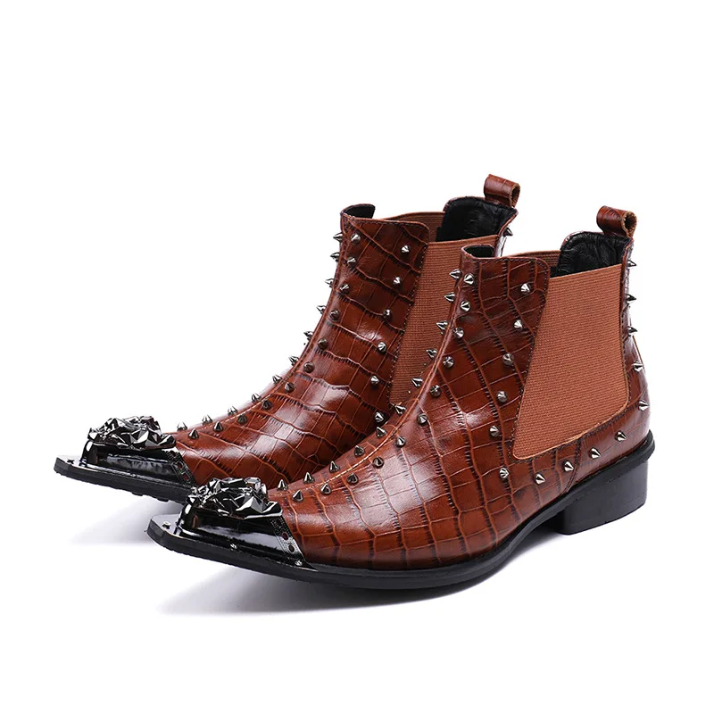 

Martin Boots Tooling Martin Boots Shoes Short Boots Zapatos Para Hombre Cow Leather Retro High Top Winter Pointed Toe Ankle Zip