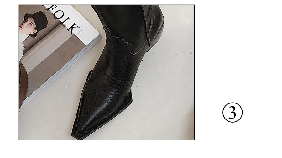Stylesowner ковбойские сапоги женские ковбойские сапоги до колена модная прошитая обувь с острым носком женская обувь на высоком толстом каблуке