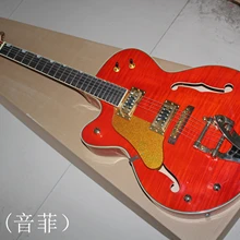 Высокое качество левшей гитара Falcon JAZZ Полу полый с тремоло красная электрическая гитара