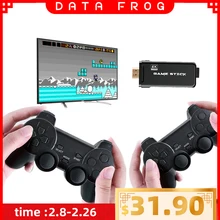 Dados sapo retro vídeo game console suporte hd tv saída construído em 600 jogos clássicos 2.4g gamepad jogadores duplos para ps1/jogo mame