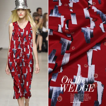 

Spring&summer New 108cm Wide 19Momee 93%silk 7%spandex Charmeuse Fabric for Dress Brand Printed Cloth Diy Sewing Free Shipping
