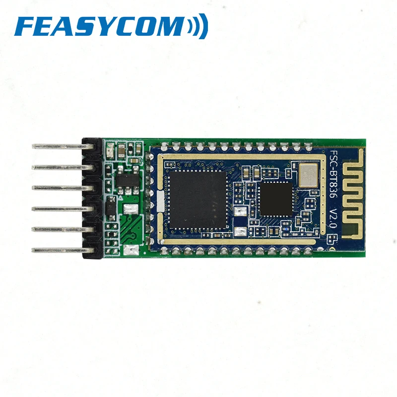 Feasycom Высокоскоростной Bluetooth 5,0 двухрежимный модуль 2,4 ГГц BR/EDR BLE беспроводной модуль для передачи данных - Комплект: 6PIN Board BT836B