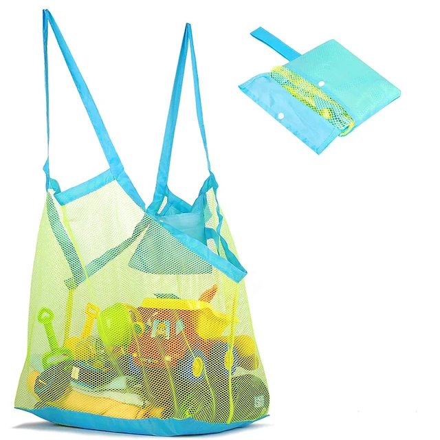 Beach Toys Tote Bag Children Protable Mesh Bag Kids Sand Away Beach Toys Clothes Towel Bag Baby Toy Storage Sundries Bags 4