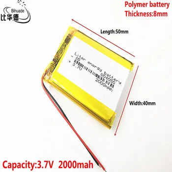 

Liter energy battery Good Qulity 3.7V,2000mAH,804050 Polymer lithium ion / Li-ion battery for TOY,POWER BANK,GPS,mp3,mp4