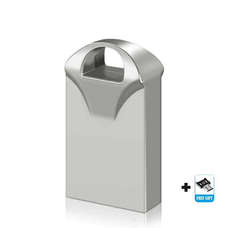 Silver-otg Супер Мини водонепроницаемый usb флеш-накопитель 128 ГБ 32 ГБ флеш-накопитель 64 ГБ флеш-накопитель металлический флеш-накопитель 16 ГБ 8 ГБ 4 ГБ usb накопитель 2,0 - Цвет: Silver-otg