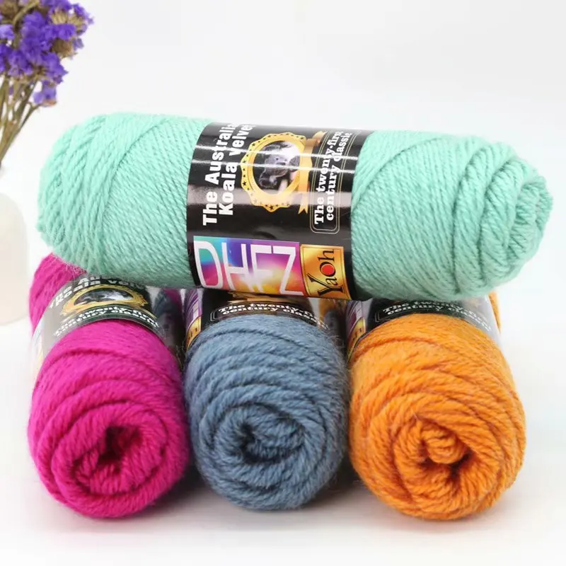 

100g Fluff Line Scarves Medium Lines Hand-Knitted Coat Coarse Wool Niu Nai Mian Bang Zhen Xian Sue Fluff Line Crochet Yarn