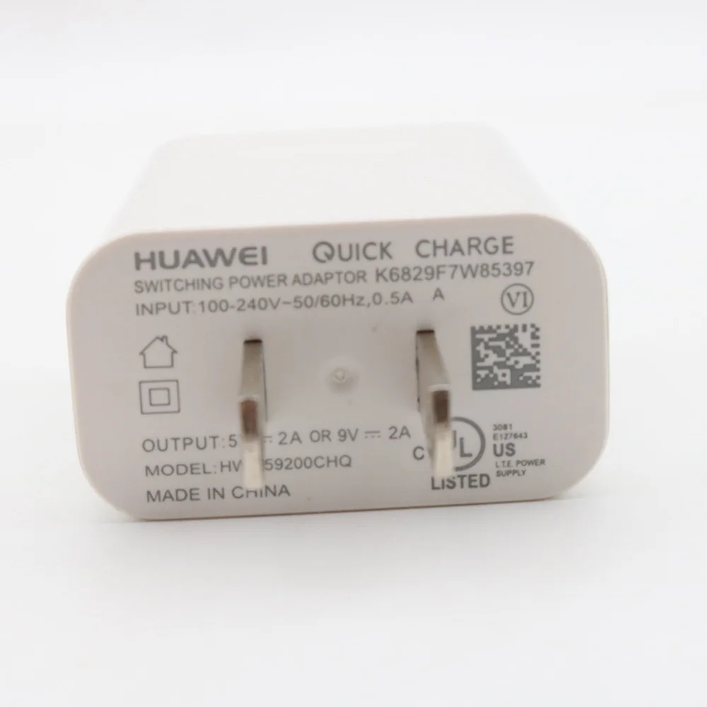 Зарядное устройство QC 2 0 для Huawei 9 в А адаптер быстрой зарядки USB Type c NOVA 3 3i 4 honor 8x p7 p8