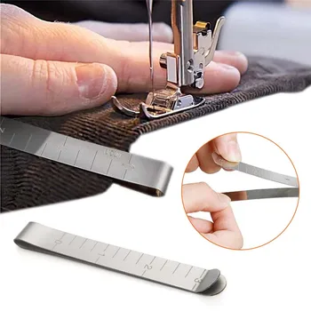 

Metal Sewing Crimping Clip Stainless Steel Hemming Clips 3 inches Measurement Quilting Ruler Handmade Marking Accessories 11.5cm