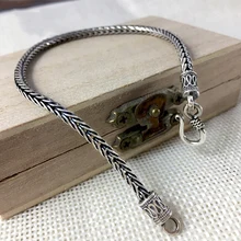 Чистый n925 серебряный плетеный браслет цепочка для мужчин и женщин простой стиль тайское серебро ювелирные изделия Дружба Плетеный Браслет