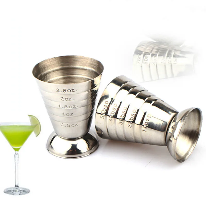 Stainless Steel Bar Measuring Cup Jigger Cocktail Bartender Drink
