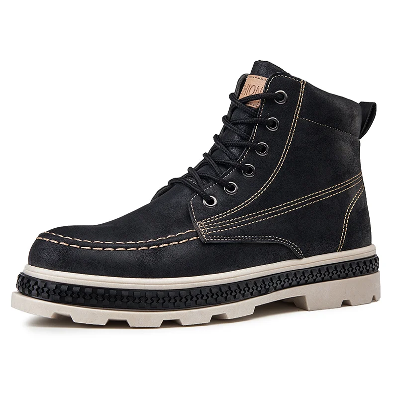 

Men Shoes 2019 Winter Men Snow Martin Boots Man Leather Ankle Boot Cowboy Waterproof Motorcycle Casual Coturno Botas Hombre