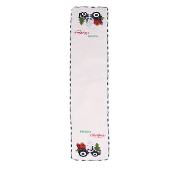 

1Pc Christmas Table Banner Cartoon Printed Classic Long Tablecloth Table Cover Table Runner for Home Party Christmas