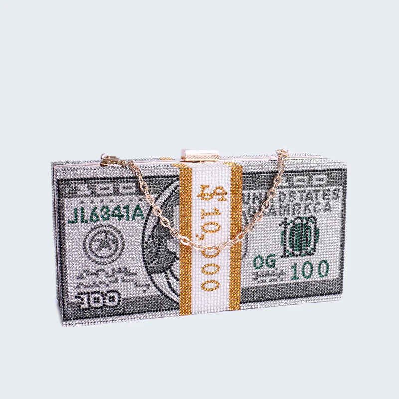

Crystal Money USD bags Dollar Design Luxury Diamond Evening Bags Party Purse Clutch Bags Wedding Dinner Bag Purses and Handbags