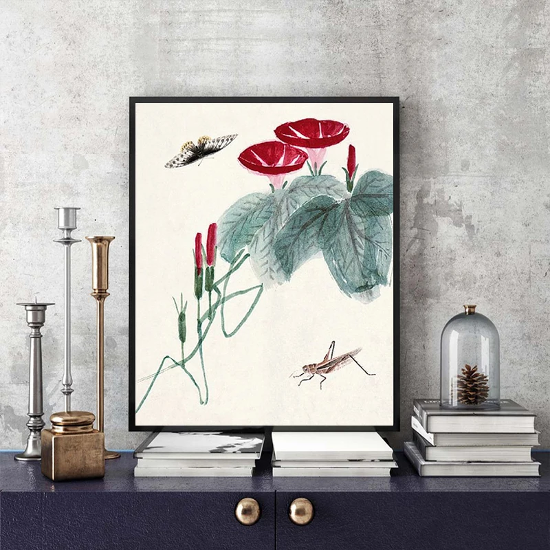 Краска по номерам художественная живопись по номерам китайская живопись Qi Baishi работает к сожалению Тихая домашняя коридор декоративная живопись - Цвет: 80350