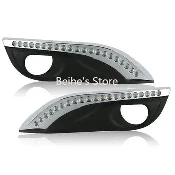 

For Peugeot 308 2012-2014 Car LED Daytime Running Light White+Yellow Drive Lamp