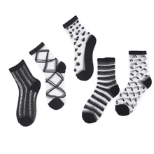 5 пар, новые тонкие прозрачные носки для женщин, летние модные женские сетчатые носки, мягкие и удобные носки, Летний стиль