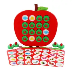 Цвет догадка памяти Apple Memory вспомогательное обучение раннее образование шахматы деревянные дети родитель-дети игра игрушки подарок
