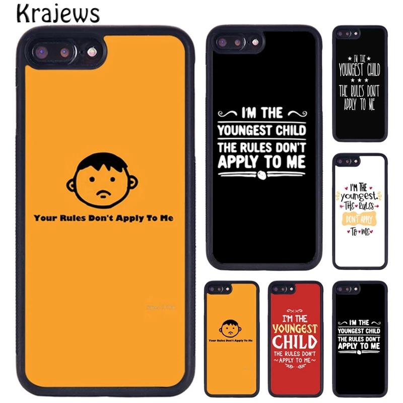 Krajews youngest child rules don't apply to me Phone Case For iPhone X XR XS 11 12 13 Pro MAX 5 6 6S 7 8 Plus Samsung S8 S9 S10 |