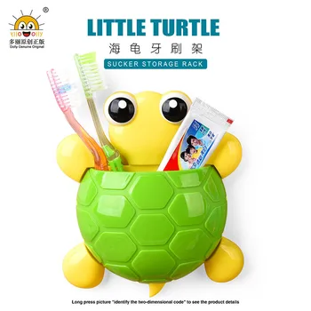 

Creative cartoon turtle seamless suction cup storage rack wall toothbrush toothpaste finishing rack