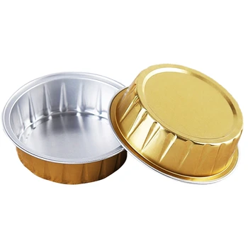 

100Pcs Disposable Aluminum Foil Bowl Baking Barbecue Takeaway Aluminum Foil Box (Single Bottom)