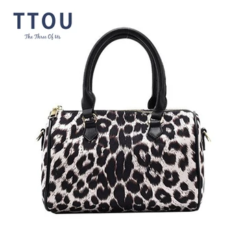 

Fashion Leopard Print Cylindrical Shoulder Crossbody Bag Leather Purses and Handbags Luxury Designer Women Bags for Women 2020