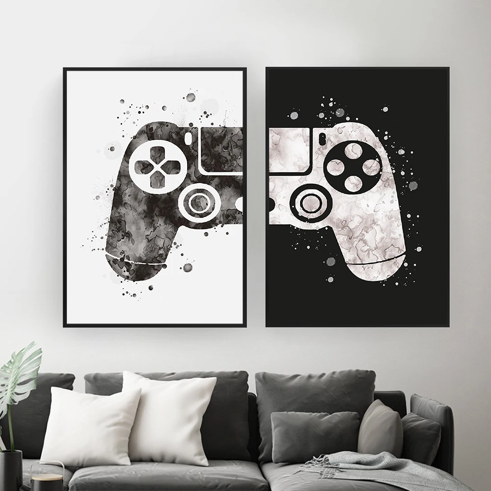 Watercolor-Boys-Game-Poster-Print-Gamepad-Illustration-Game-Wall-Art-Picture-Joystick-Canvas-Painting-for-Kids (2)
