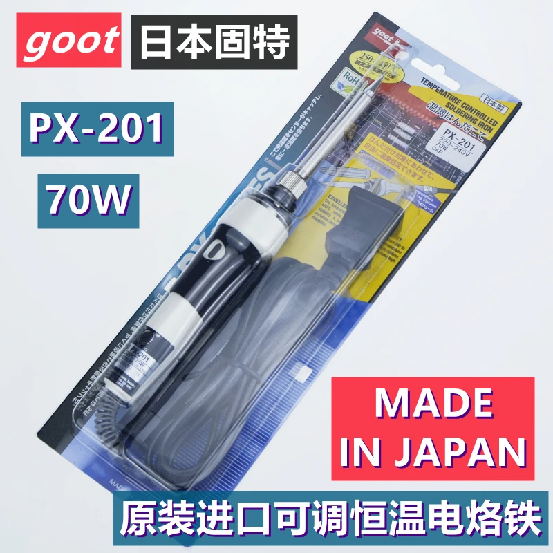 arc welders Japan GOOT PX-201 Wide-range Soldering Iron with Temperature 250-450 Degrees Celsius Adjuster 70W 220V Input Ceramic Heater hot stapler plastic