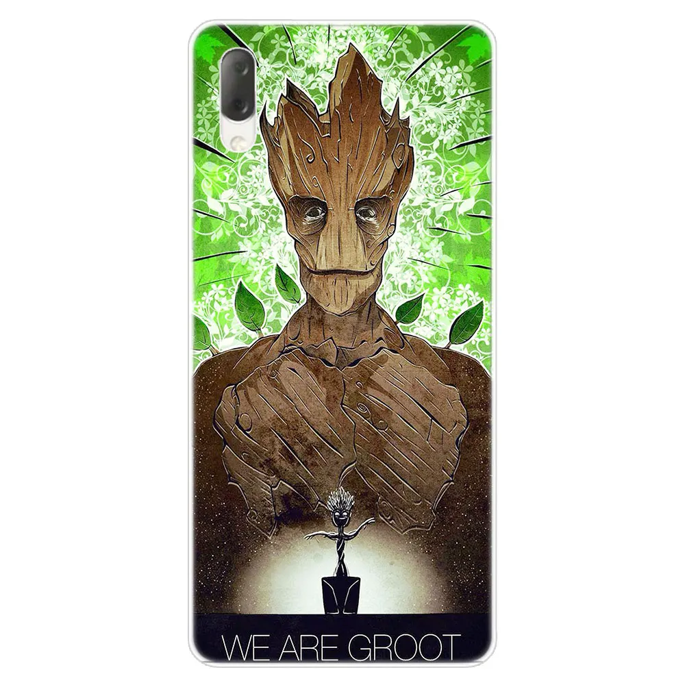 Чехол Marvel Guardians of the Galaxy Groot для sony Xperia L1 L2 L3 X XA XA1 XA2 Ultra E5 XZ XZ1 XZ2 Compact XZ3 M4 Aqua Z3 Z5