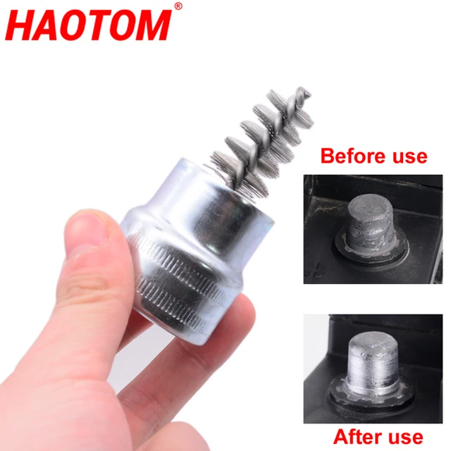 2Pcs Car Battery Terminal Post Cleaning Brush Wire Brush Anti Corrosion  Cleaner Tool with 10Pcs Battery Washers Protector Fiber - AliExpress