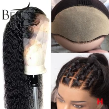 Beeos поддельные головы крышка 150% 13*6 кружева передние человеческие волосы парики для женщин черный предварительно выщипанный Glueless вьющиеся парик бразильский Remy для женщин