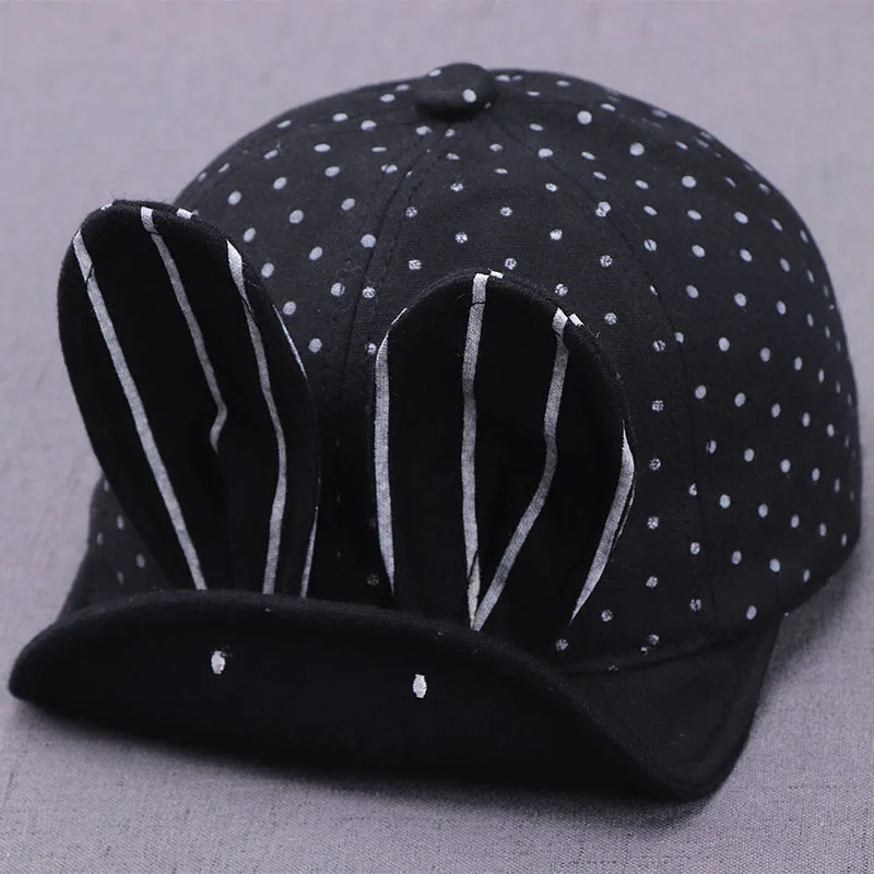 Cute Rabbit Ear Baby Baseball Cap Summer Infant Toddler Visor Cap Dot Prints Baby Boy Girl Sun Hat